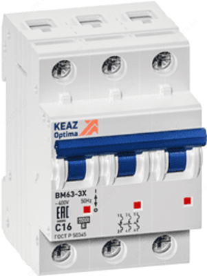 Выключатель автоматический модульный BM63 - Россия 3 полюсный