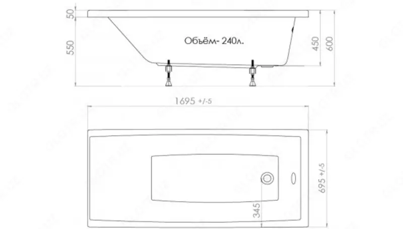Ванна Джена 170*70