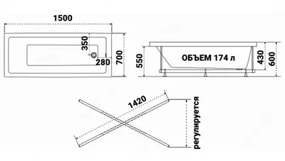 Ванна Аура 160*70