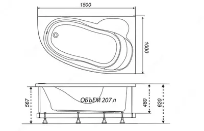 Ванна Кайли левая