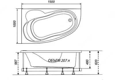 Ванна Кайли правая