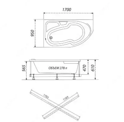 Ванна София левая