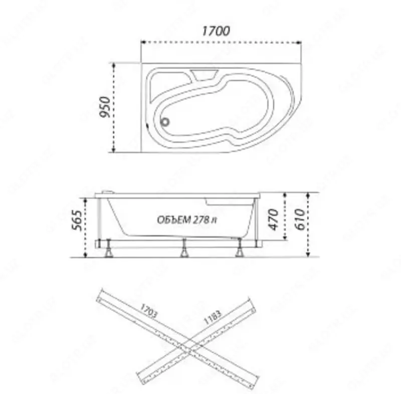 Ванна София левая