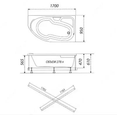Ванна София правая