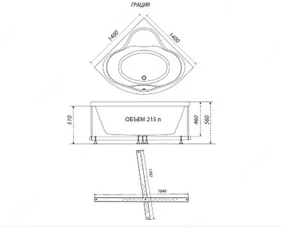 Ванна Грация 140