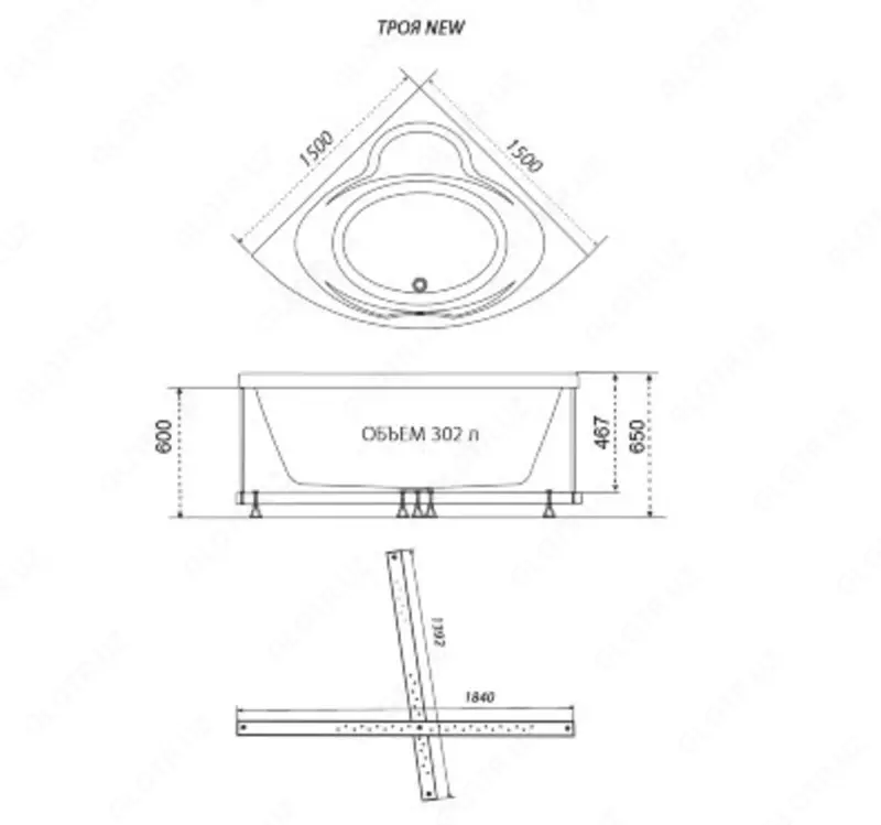 Ванна Троя 150