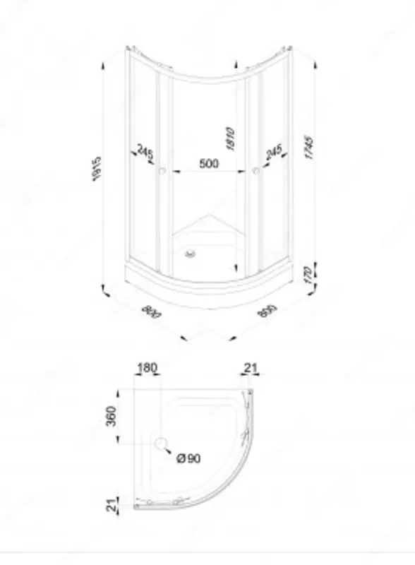 Душевое Ограждение Ультра 80*80 А