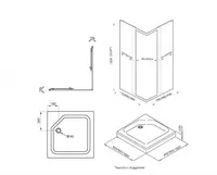 Душевое Ограждение Вента-Блэк 80*80 Только в розницу
