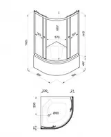 2 631 910.6 сум Душевое Ограждение  Лайт 90*90 Б