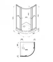 Душевое Ограждение Риф 90*90 А ООО "Металлик"