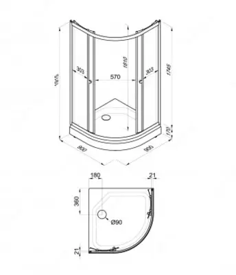 Душевое Ограждение Стандарт 90*90 А