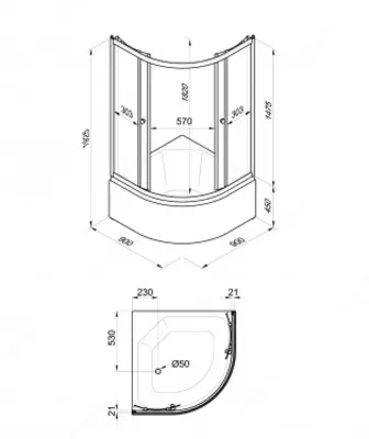 Душевое Ограждение Стандарт 90*90 Б