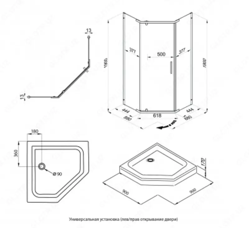 Dush to‘siqlari Deka-Hrom 90*90 A