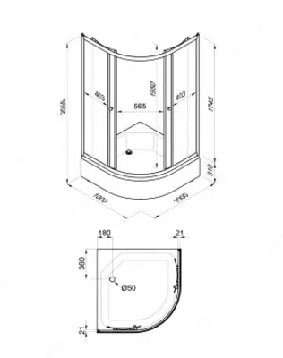 Душевое Ограждение Лайт 100*100 В