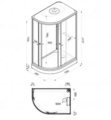 Душевая Кабина Коралл 120*80 А Правая