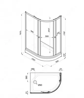 Dush Kabinasi Korall 120*80 А Chap