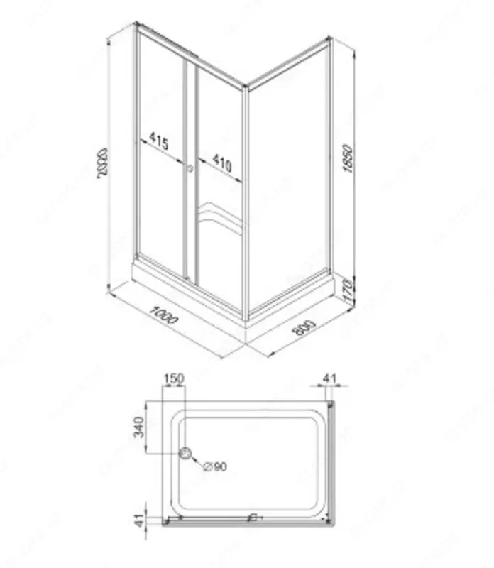 Душевое Ограждение Фьюжн 120*80 А