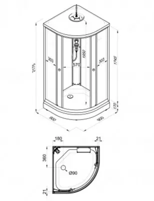 Душевая Кабина Топ 88*88 А