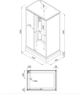 Душевая кабина Квадро 120*80