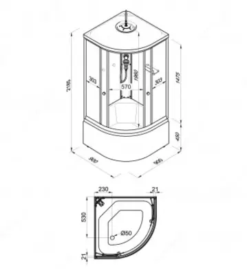 Душевая Кабина Лайт 90*90 Б (ДН4)