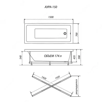 Ванна Аура 150*70