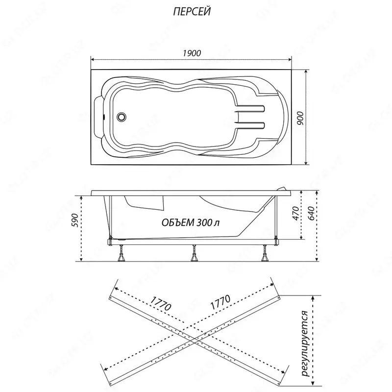Ванна Персей 190*90