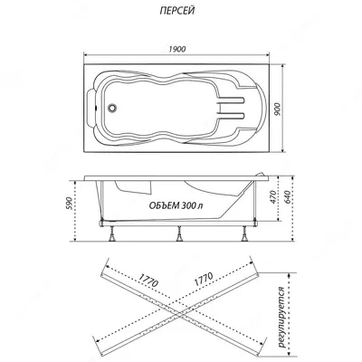 Ванна Персей 190*90