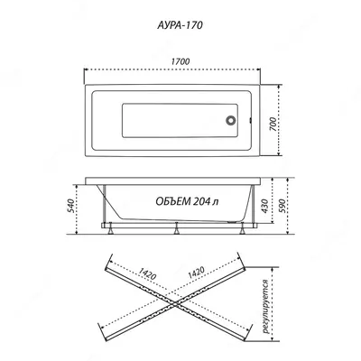 Ванна Аура 170*70