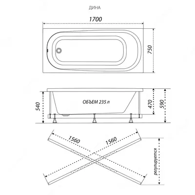 Ванна Дина 170*75
