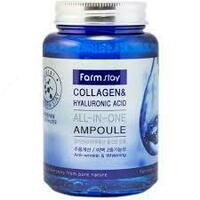 FARM STAY Collagen & Hyaluronic Acid All-In-One Ampula 250 ml - kollagen va gialuron kislotasi bilan zardob - 140 000 so'm