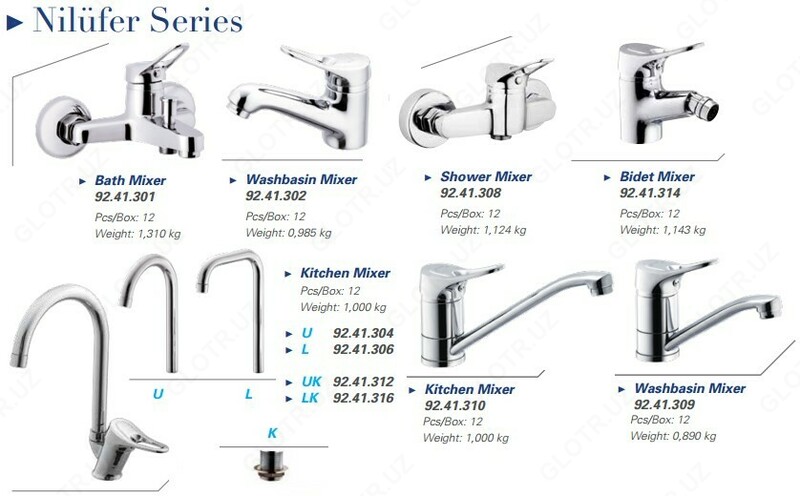 Смеситель для раковины Нилуфер, КАС. Турция