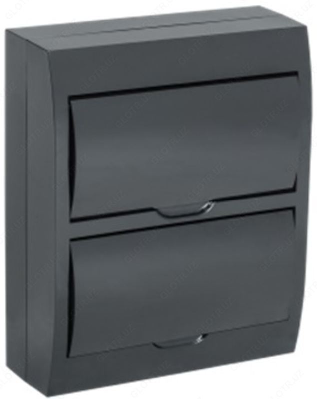  Корпус модульный пл. нав. ЩРН-П-24 черный черн. дв. IP41 IEK - 