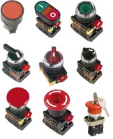 Кнопка ABLFS-22 красный d22 мм неон/240В 1з+1р IEK