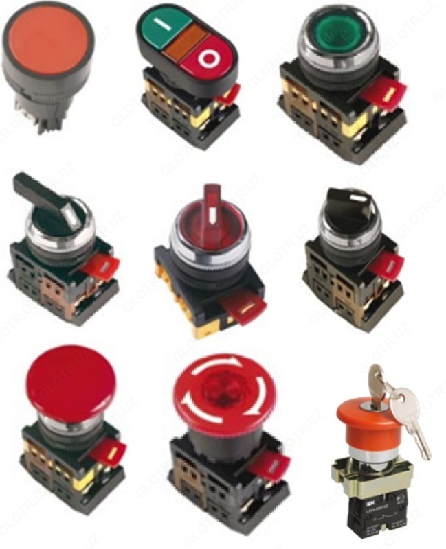 ABLFS-22 tugmasi yashil d22mm neon/240V 1c + 1p IEK