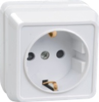  РСш20-3-ОБ Розетка 1местн. c з/к с защ.штор. 16А откр.уст. ОКТАВА (белый) - 