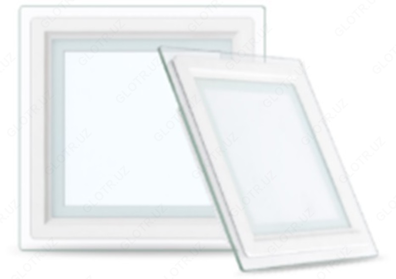 Светодиодный встраиваемый светильник квадратный UltraGlass ДВО1820 12W-6000K-Wh ELT