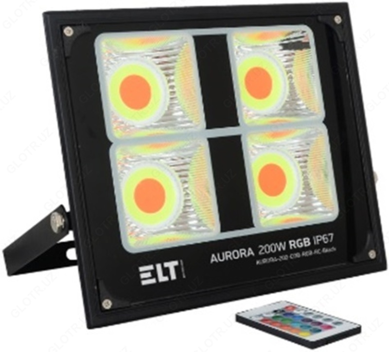  Прожектор светодиодный RGB c ПДУ AURORA-50-COB-RGB-RC-Black ELT - 