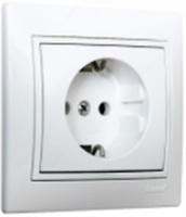 MIRA Розетка 2-ная б/з керамика белый с белой вставкой