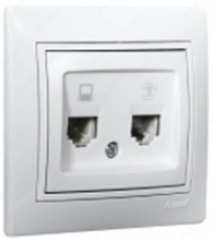 MIRA Evro telefon rozetkasi oq