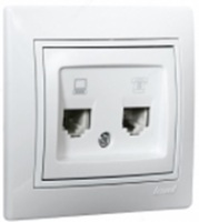  MIRA Кнопка звонка белый с белой вставкой - 