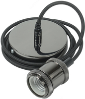 Патрон подвесной E27 со шнуром 1 5 м RETRO черный IEK