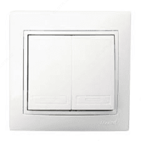  MIRA Выключатель двойной белый с белой вставкой - 