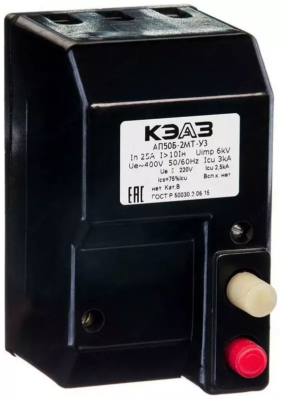  Выключатель автоматический АП50Б-2МТ-16А-3 5Iн-400AC/220DC-У3-КЭАЗ - 