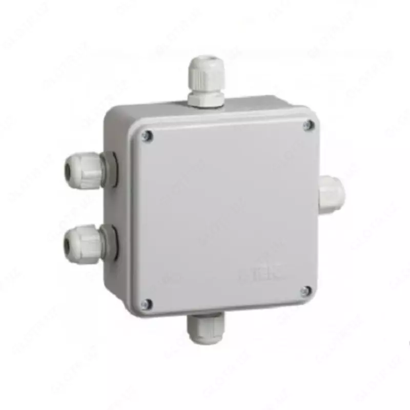 Коробка КМ41330 распаячная для о/п 100х100х50 мм IP55 (RAL7035  гермовводы PG9 5 шт)