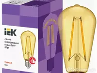 Лампа LED ST64 золото 6Вт 230В 2700К E27 серия 360° IEK
