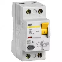  Выключатель дифференциальный (УЗО) ВД1-63 2Р 63А 100мА IEK - 