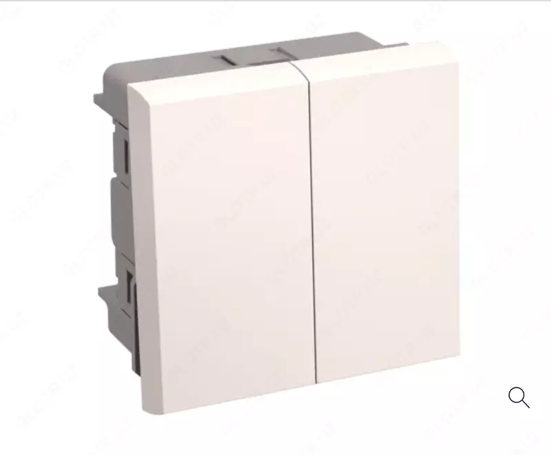 Выключатель двухклавишный ВК1-22-00-П (на 2 модуля) ПРАЙМЕР белый IEK