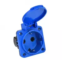 Розетка панельная SCHUKO РП12-3 с крышкой IP54 синий MAGNUM IEK