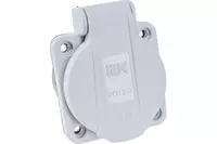  Розетка панельная SCHUKO РП13-3 с крышкой IP54 серый MAGNUM IEK - 