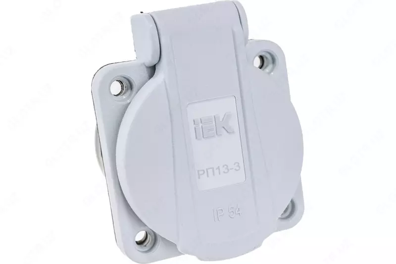  Розетка панельная SCHUKO РП13-3 с крышкой IP54 серый MAGNUM IEK - 
